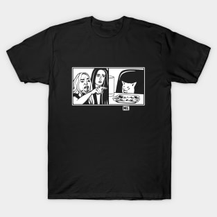 Woman yelling at a cat meme. Funny design for meme lovers T-Shirt